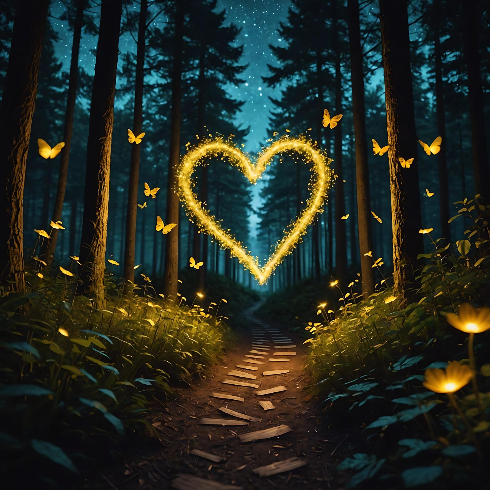 Heart Of Flying Fireflies  by @KashmirMan