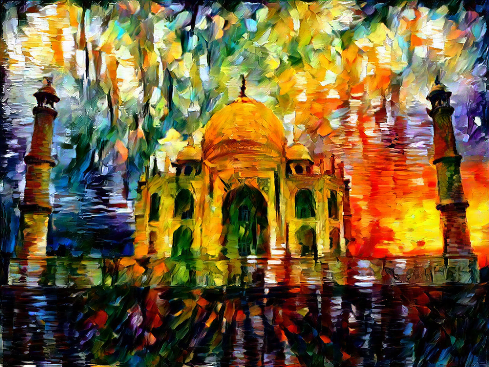 Taj Mahal in sunset - AI Generated Artwork - NightCafe Creator