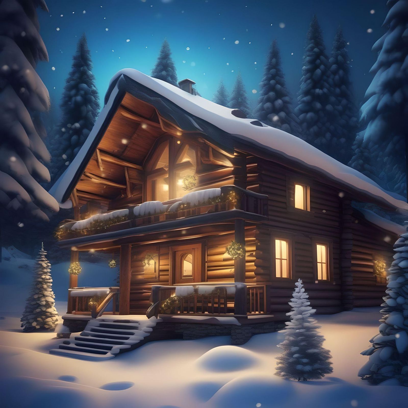 a winter house (made on fotor)