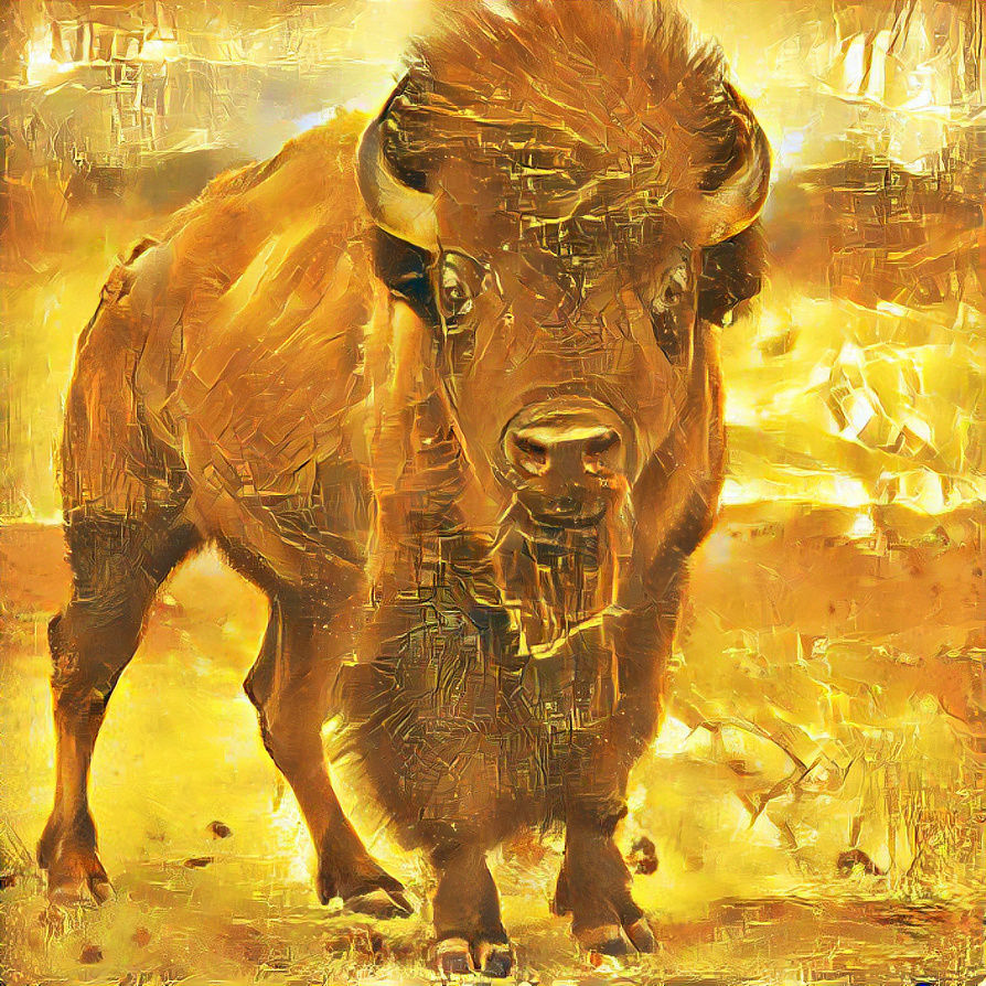 American Bison in crypto gold