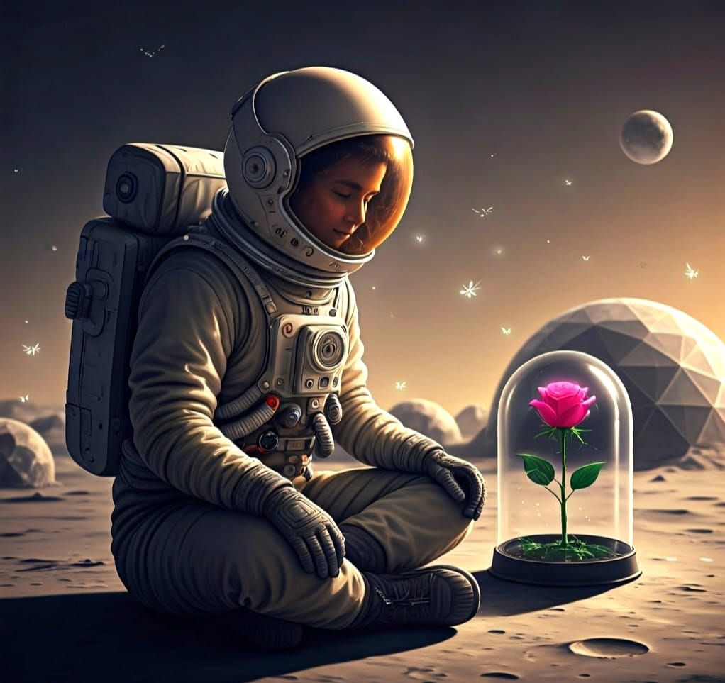 The First Rose on the Moon  by @Joanna7