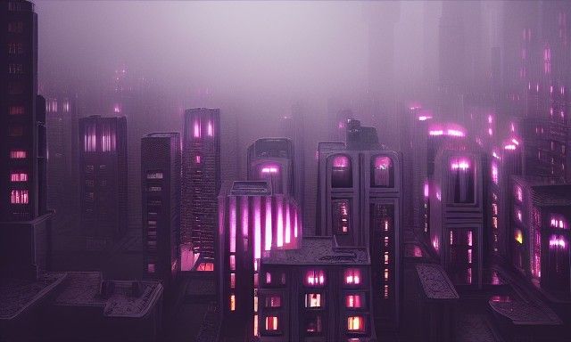 Cozy cyberpunk city