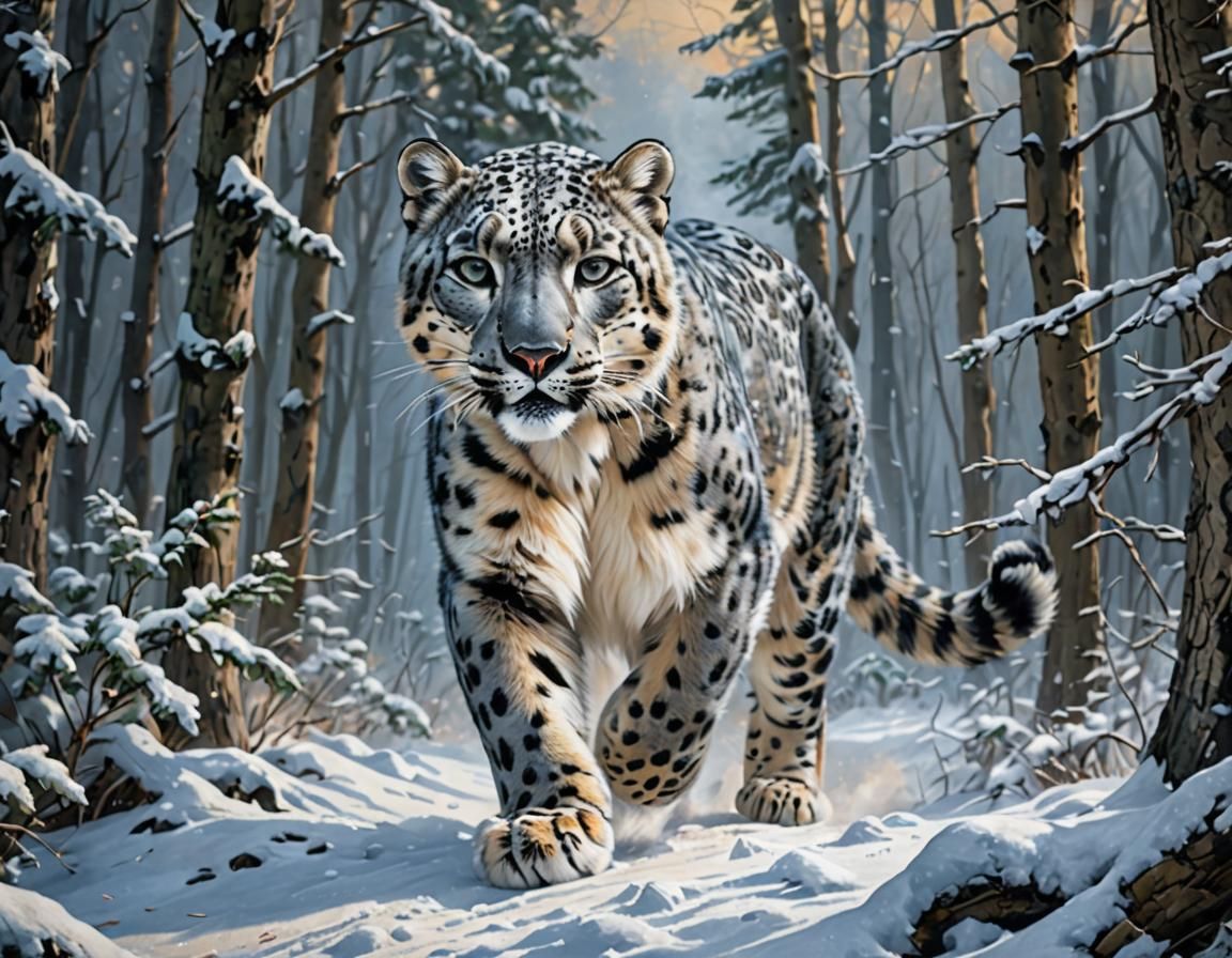 Snow Leopard  by @Piktor