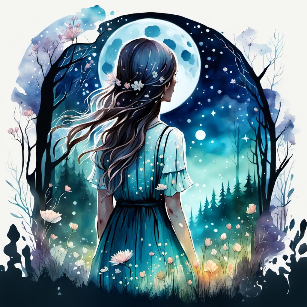 Moonlight Walk - AI Generated Artwork - NightCafe Creator