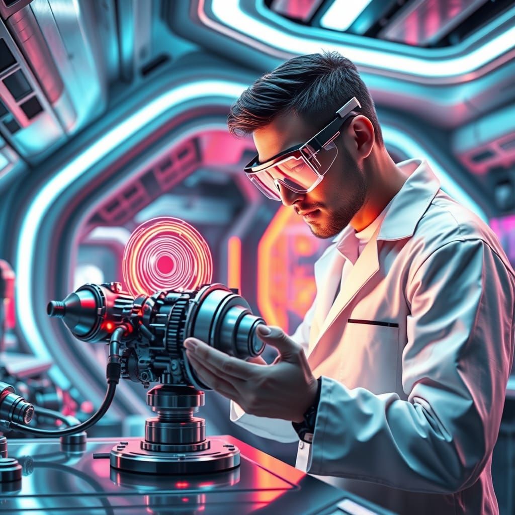 High-Tech Laboratory in Industrial Futurism Style