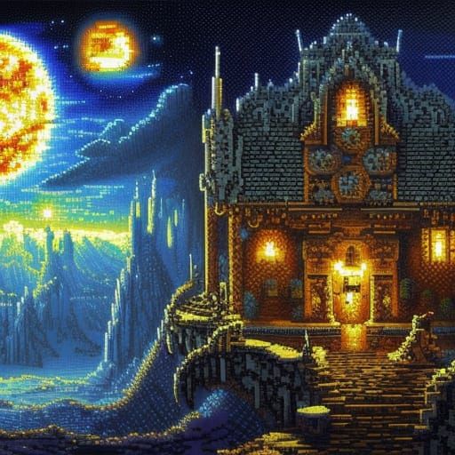 8bit Haunted House - AI Generated Artwork - NightCafe Creator