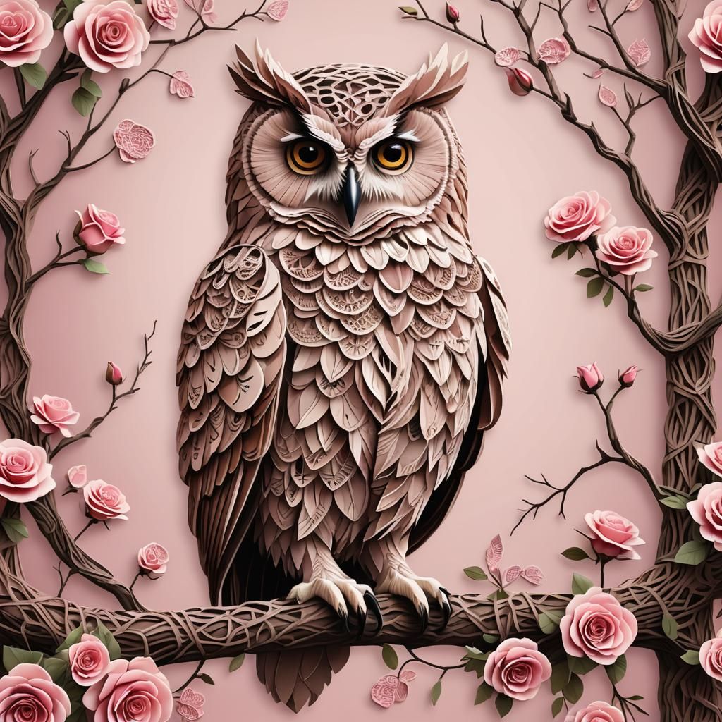 A papercut illustration of a Beautiful full shot full body o...