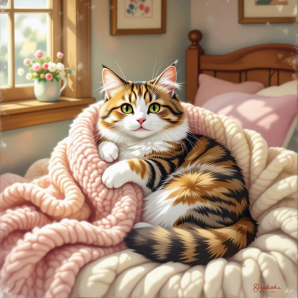 Cute Cat Returns for a Hug in Cozy Home