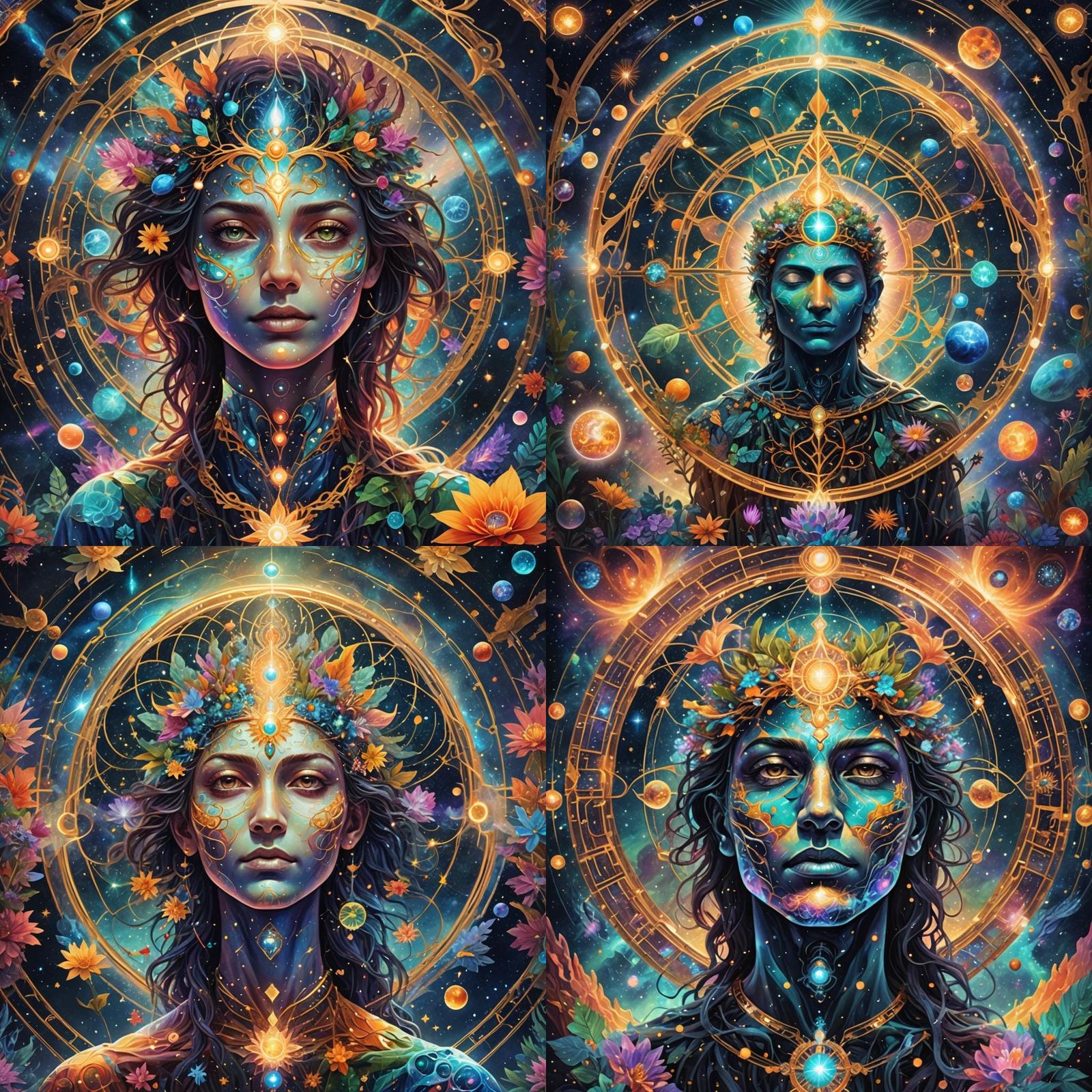 an image that combines the themes of spirituality, nature, d...