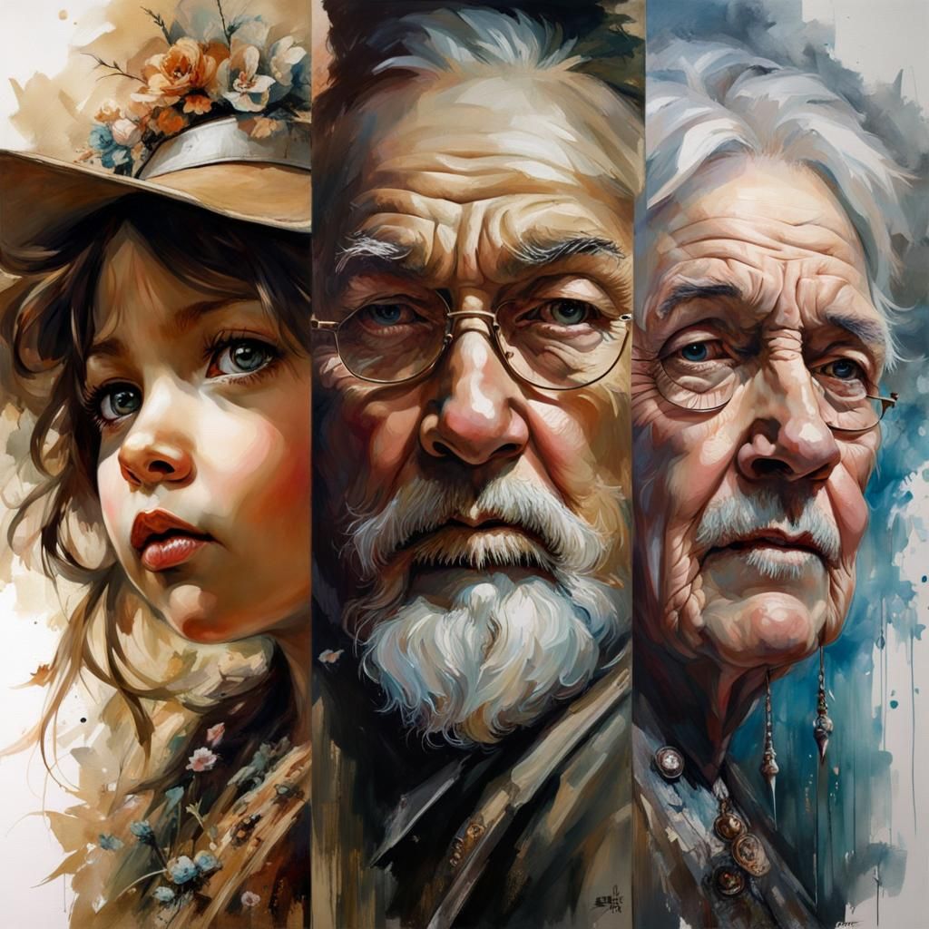 Age Progression Portrait in Dark Fantasy Style