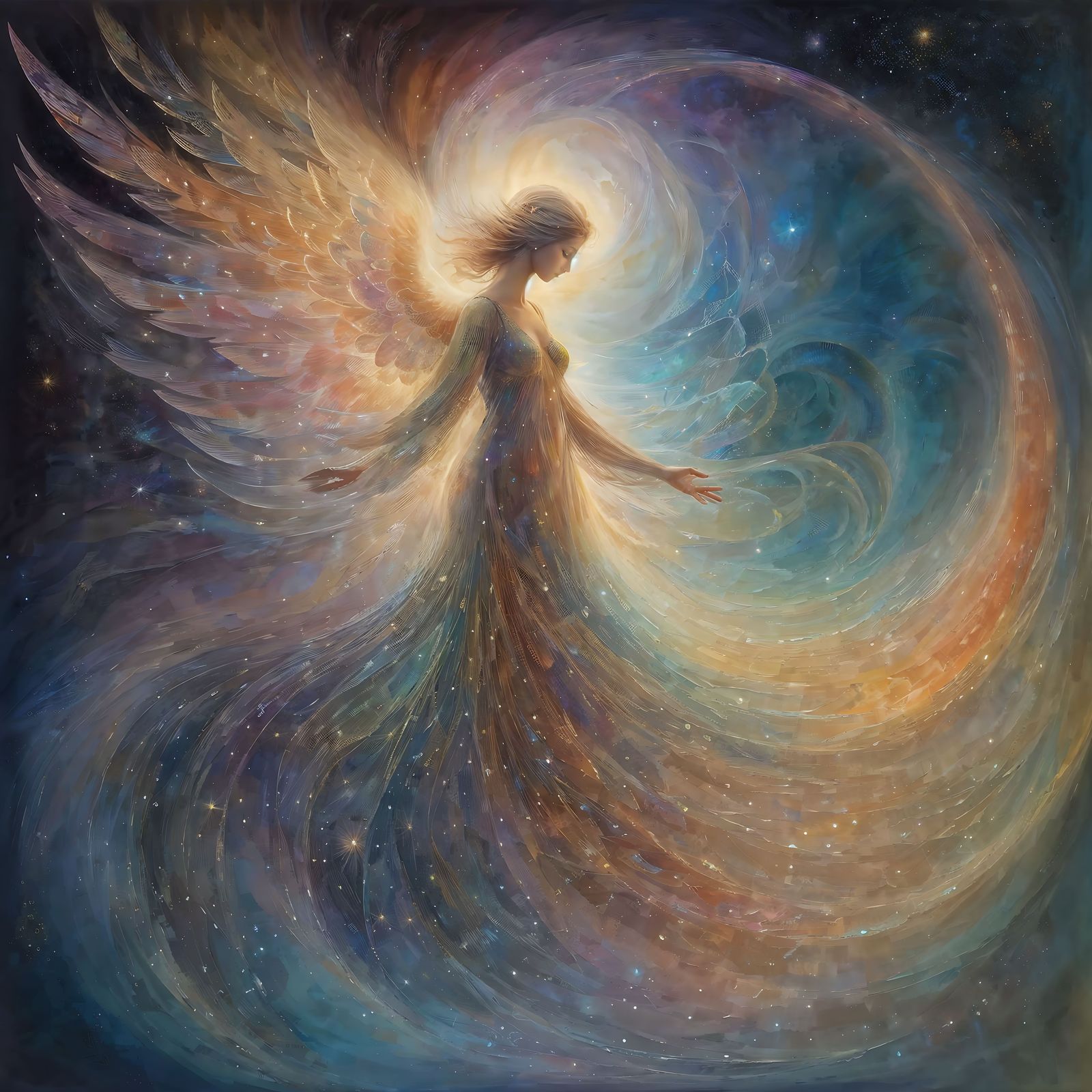 A colorful fractal angel