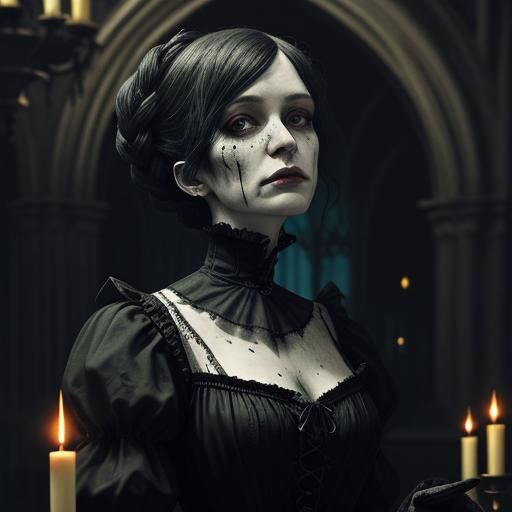 Dark Fantasy: Woman Eating Glass Cake