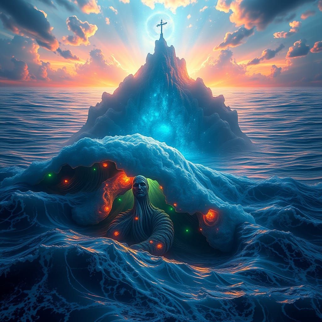 Mystical Seas of Karma in Digital Art Style