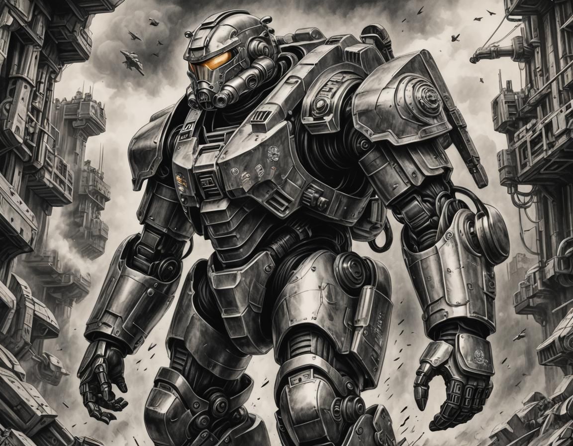 rifts rpg style flying power armor  with jetpack