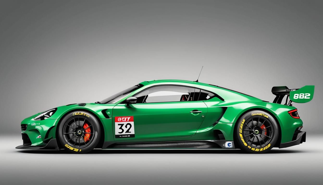 ALPINE GT3  RACE CAR, GREEN COLOR, 8K ULTRAREALISTIC RACE CA...