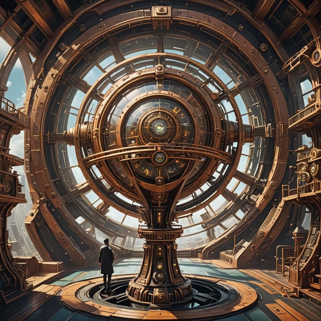 Retrofuturism steampunk teleport