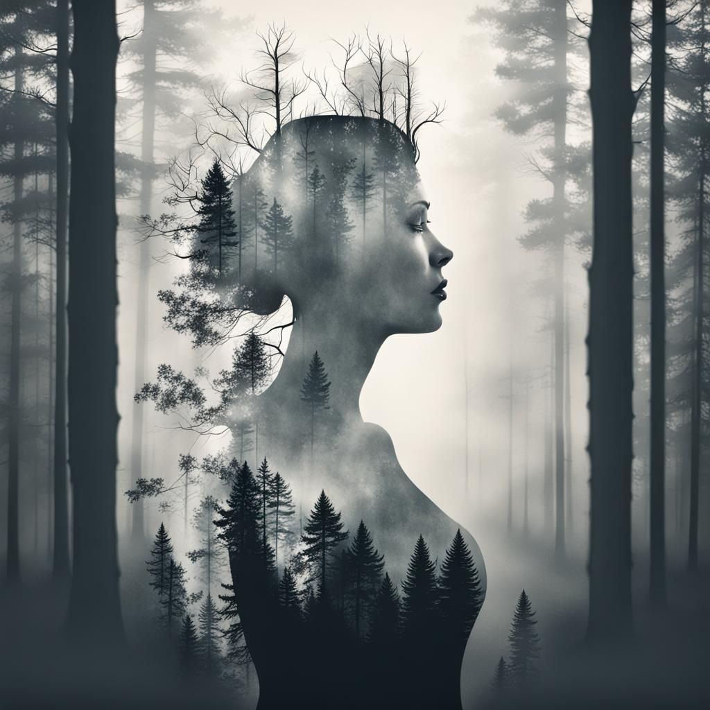 double exposure - AI Generated Artwork - NightCafe Creator