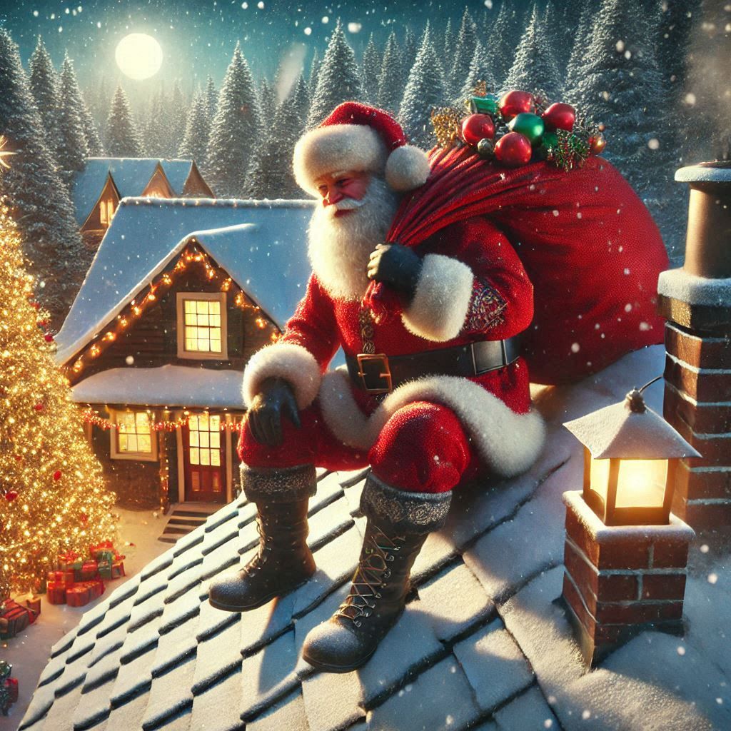 Santa on the roof