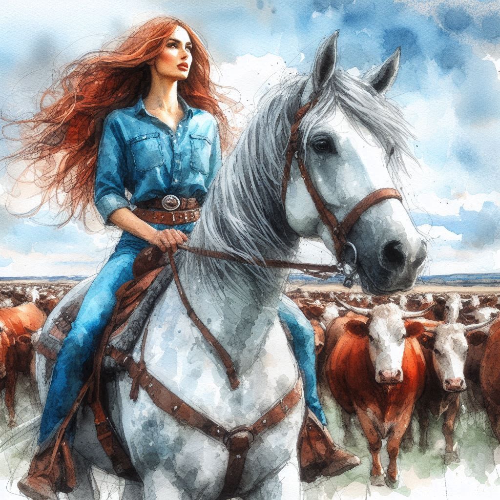 Fire Hair Holding the Herd