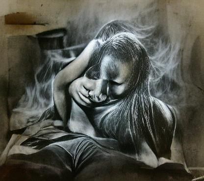 Charcoal drawing