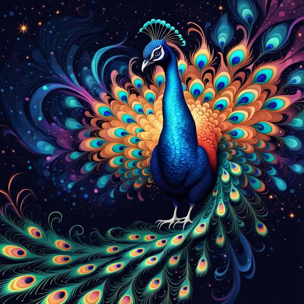 Pretty Peacock - AI Generated Artwork - NightCafe Creator