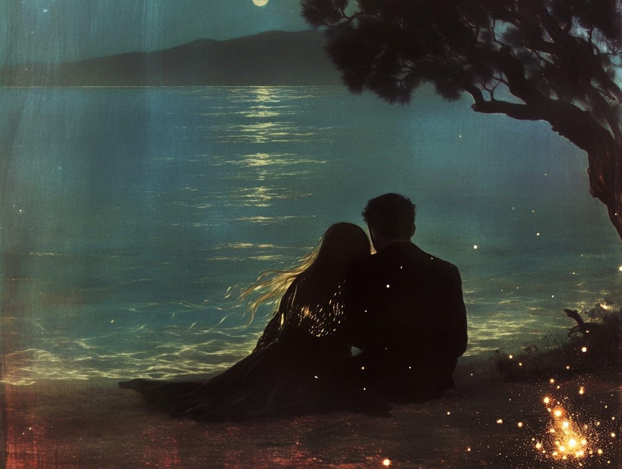 midnight on the beach