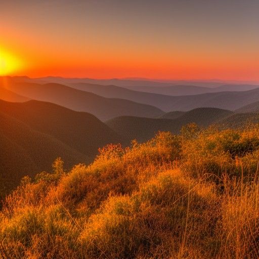 sunset on the  mountain