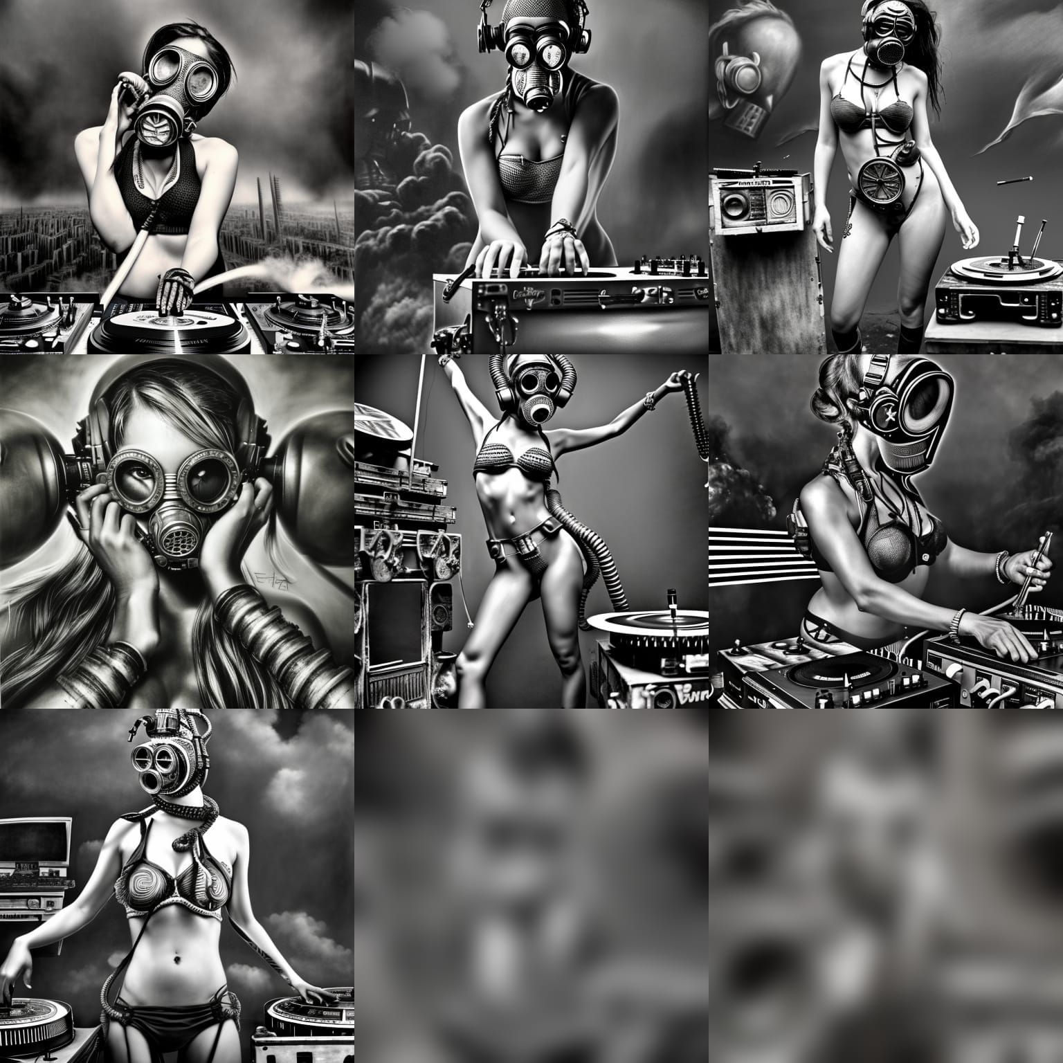 hyperdetailed charcoal drawing, hottest, bikini african deej...