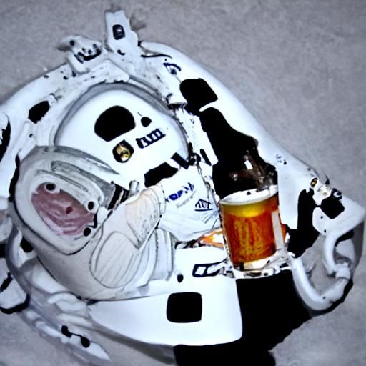 astronaut having beer