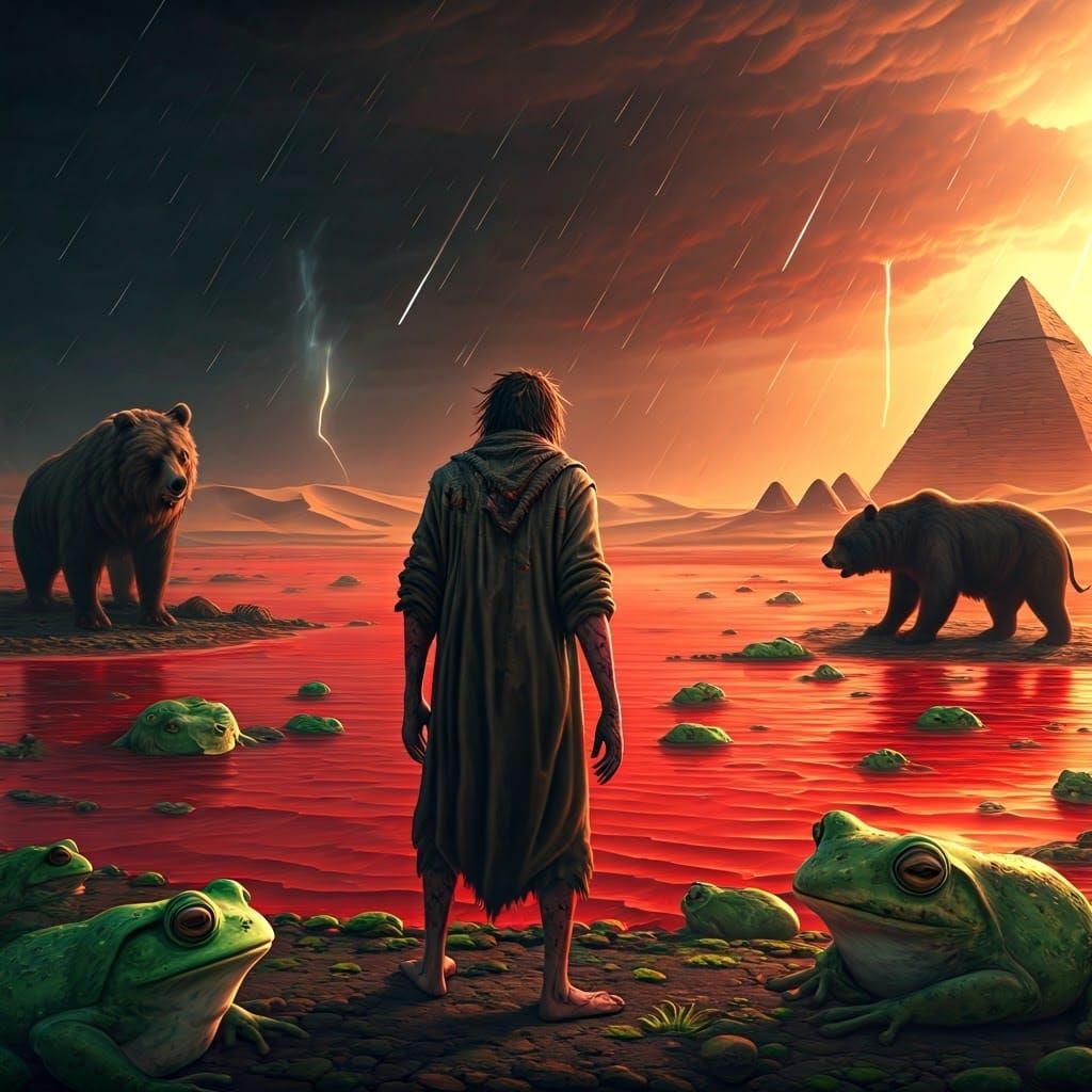 Biblical Plague Scene in Detailed Digital Painting