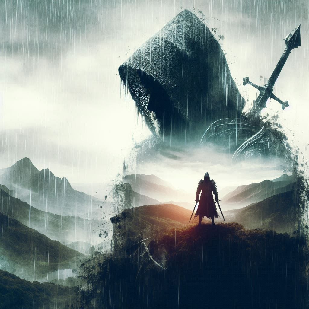 double exposure beautiful fantasy DALL-E 3 portrait landscap...