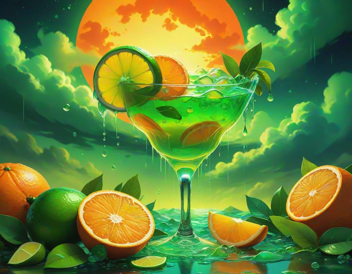 Neon Green and Orange  by @Sasha