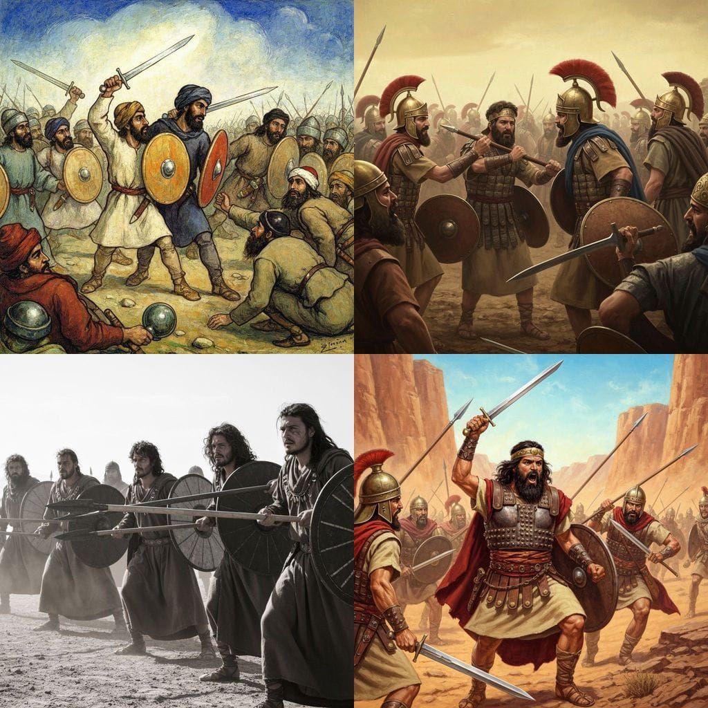 Ancient Israelite Soldiers Victorious in Battle
