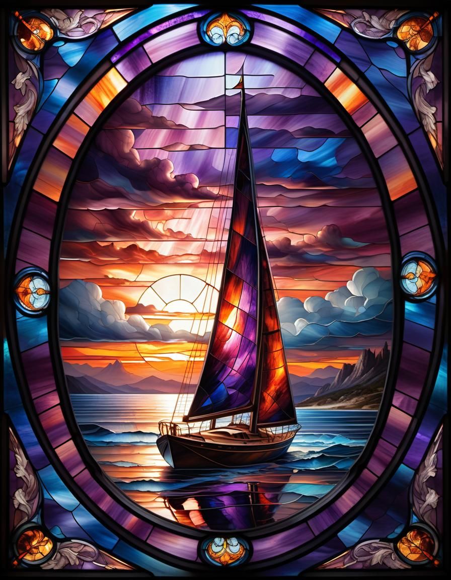 Sailboat Sunset  by @Shywolf