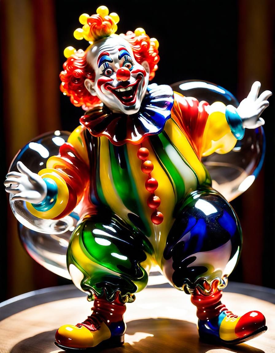 Clown Blown Glass