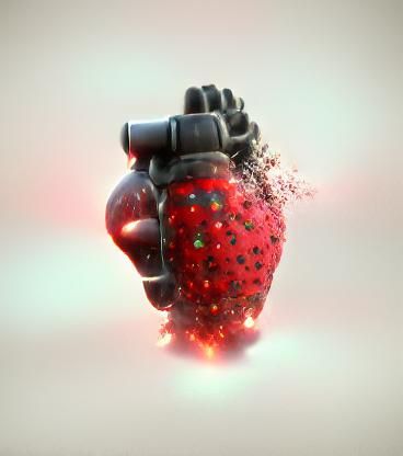 Strawberry hand grenade just starting to explode