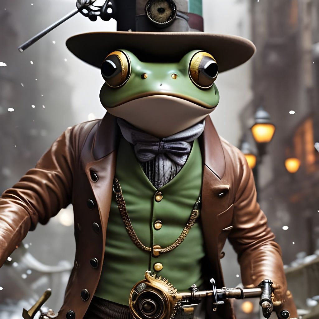 Steampunk frog   by @Cilia