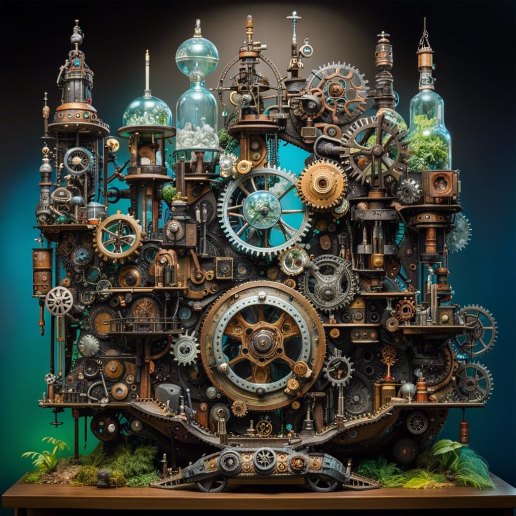 Steampunk Art Made From Recycled Scraps v2 - AI Generated Artwork ...