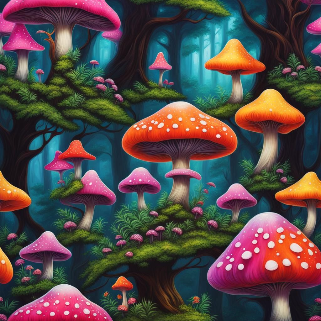 Mushrooms - AI Generated Artwork - NightCafe Creator