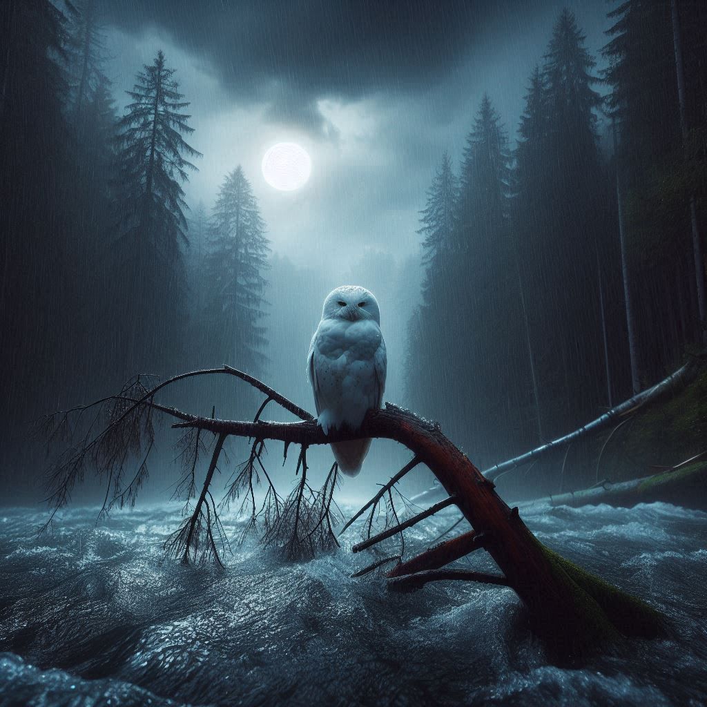 Owl Storm Rain