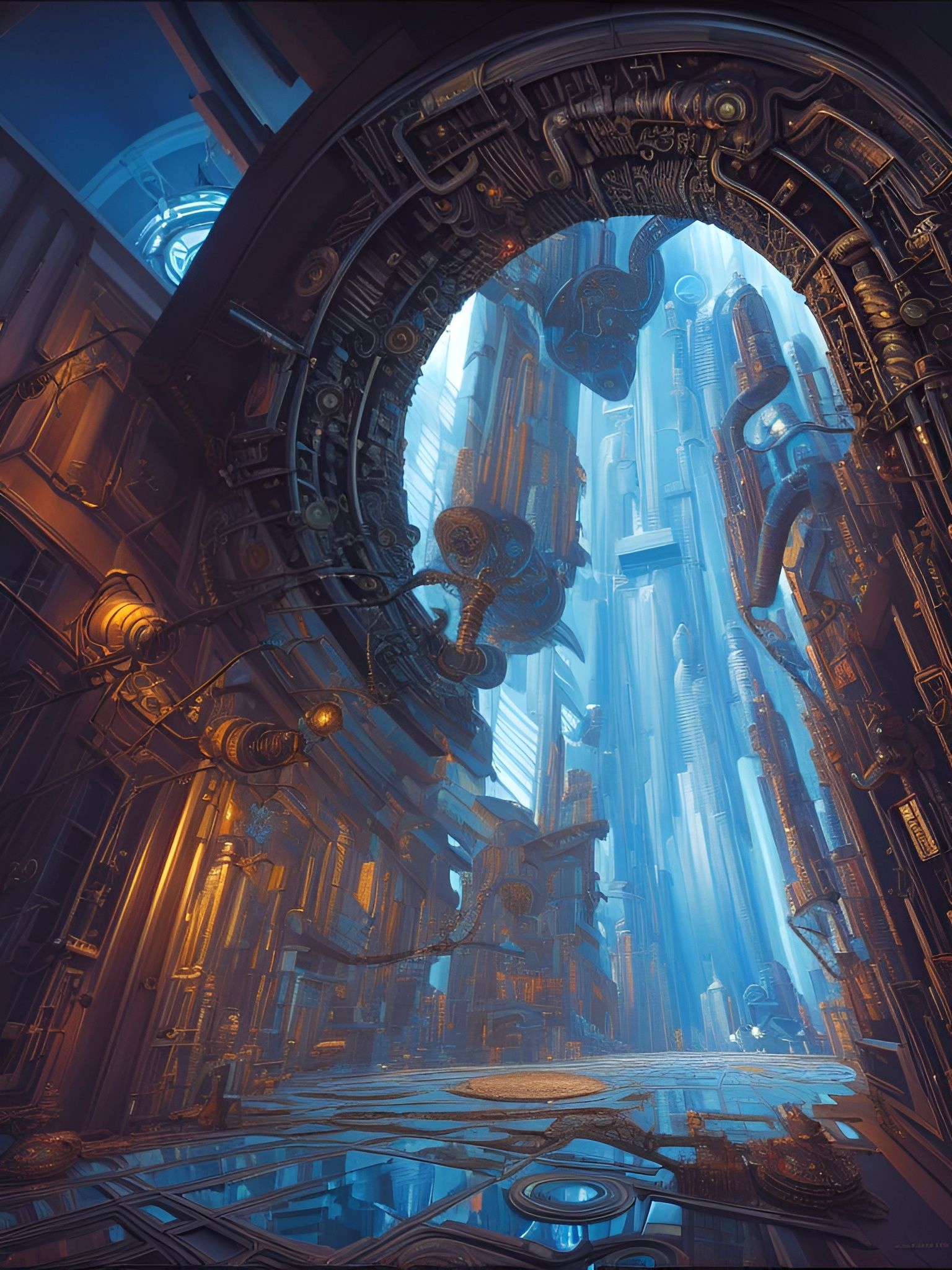 cyberpunk mirror portal