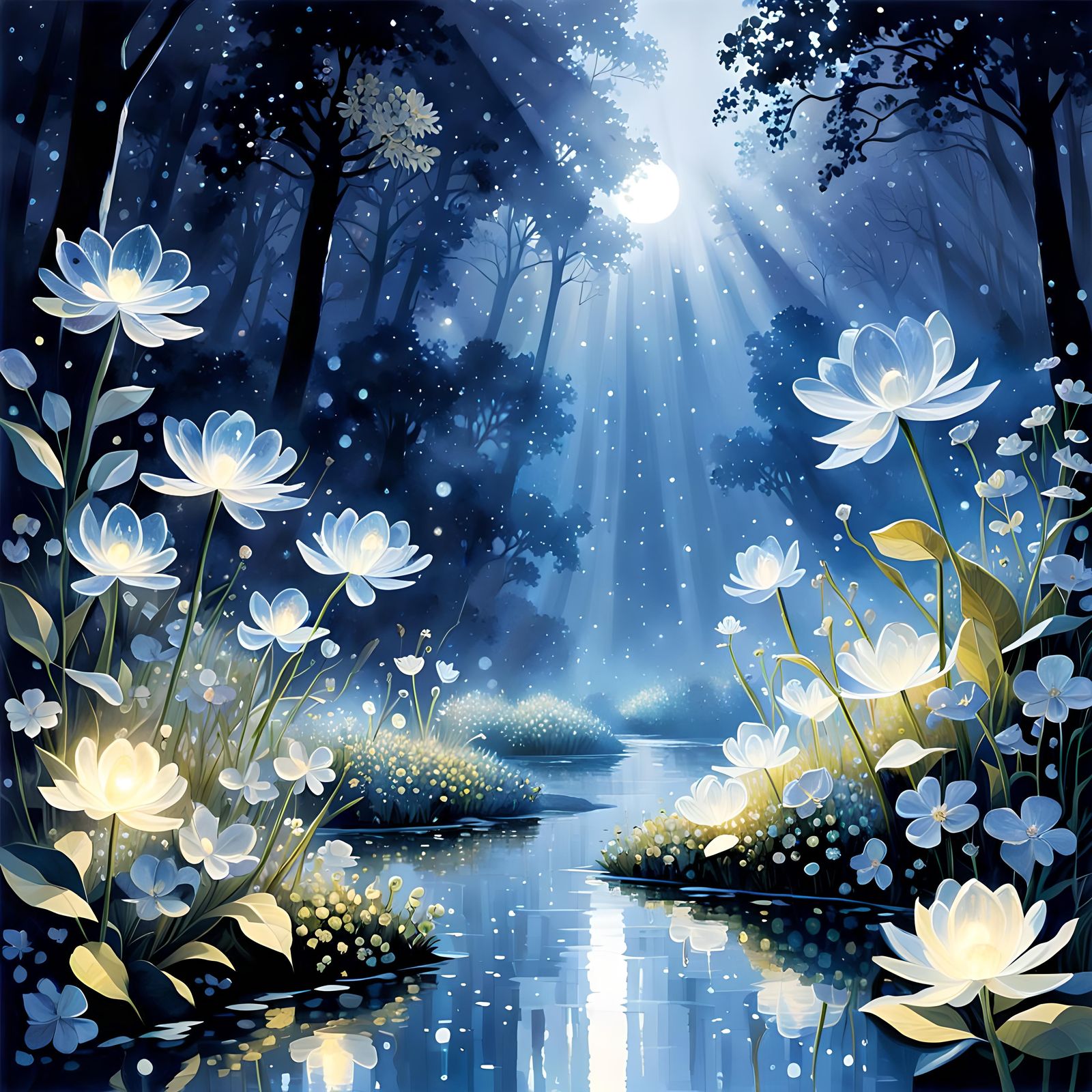 moonlight flowers 🌙  by @Anonymous