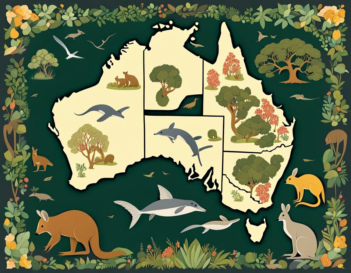 3D flora and fauna map of Australia #2