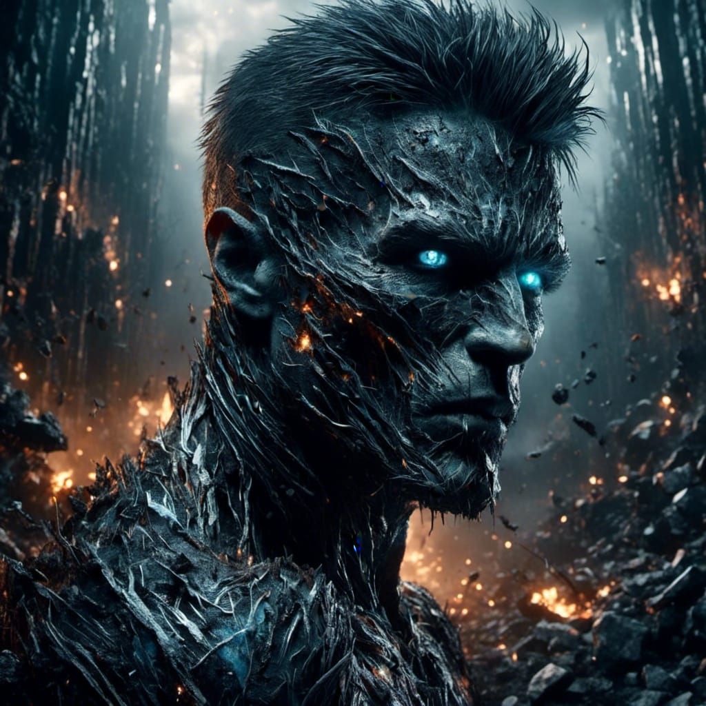 <lora:Omnious:1.0>  a hyperrealistic image of a attractive man in the style of Simon Bisley with a sinister demonic mood and a more sinister...