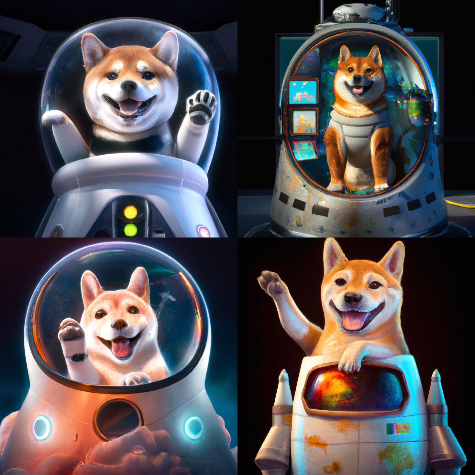 Shiba Inu on a Rocket - AI Generated Artwork - NightCafe Creator