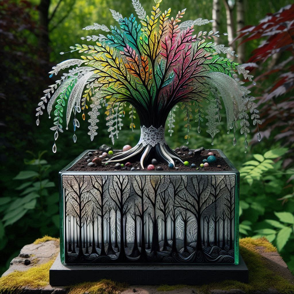 Flowers Pots Multicolor Willow Tree 4