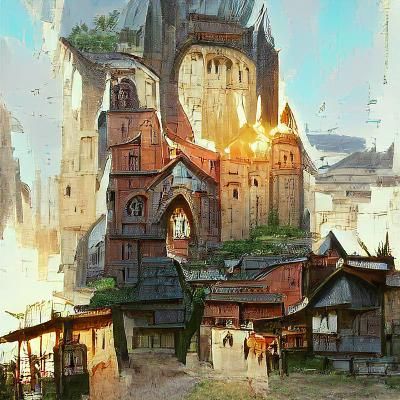 Munashichi medieval city cathedral artstation
