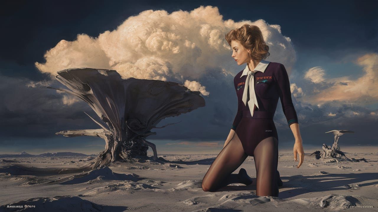 landed on a seemingly dead alien planet, a portrait view fro...