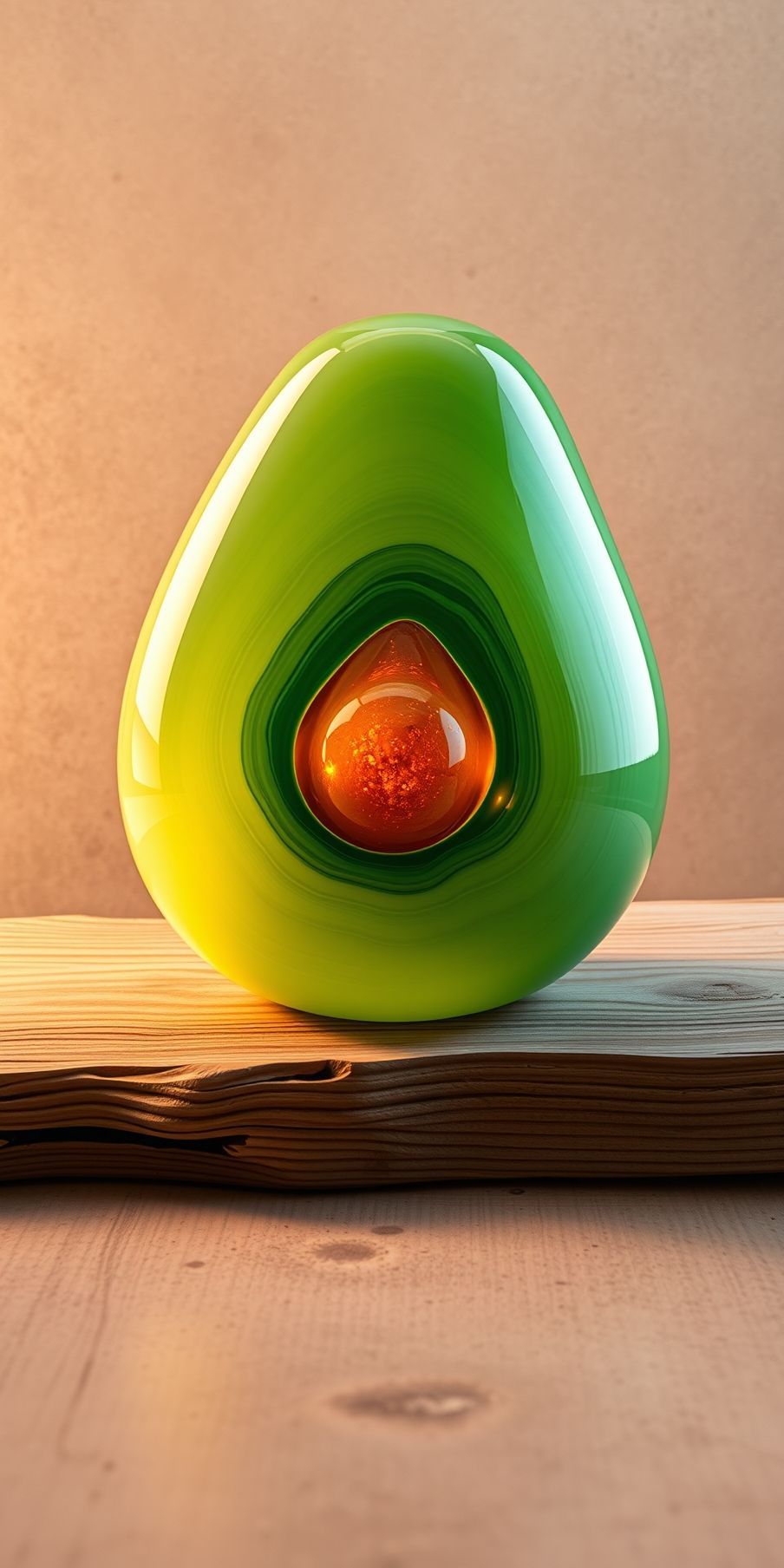 A stunning glass avocado sculpture