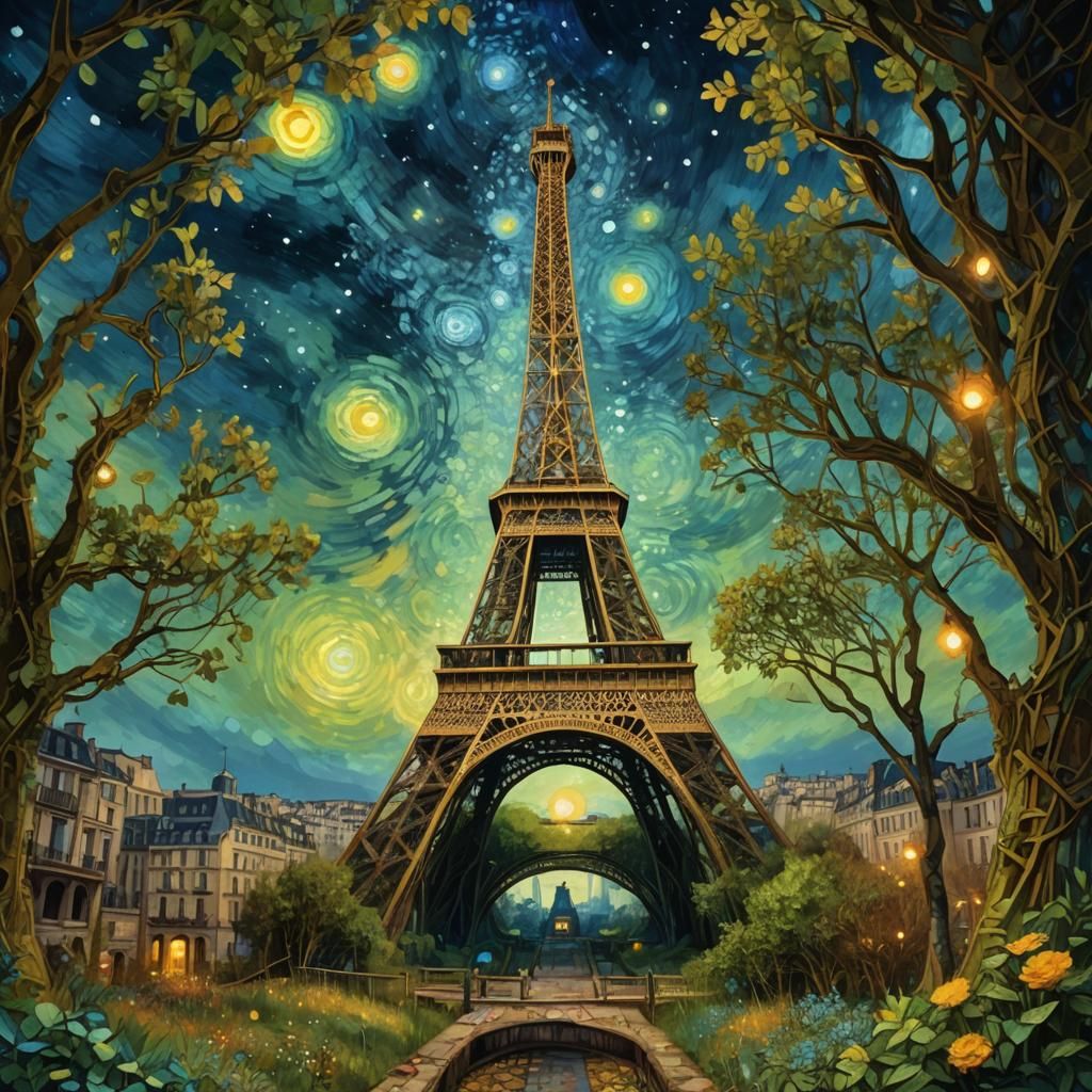 Overgrown Eiffel Tower - AI Generated Artwork - NightCafe Creator